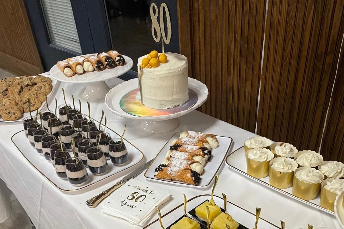 A variety of desserts provided by Gather55's catering services in Hartford, CT